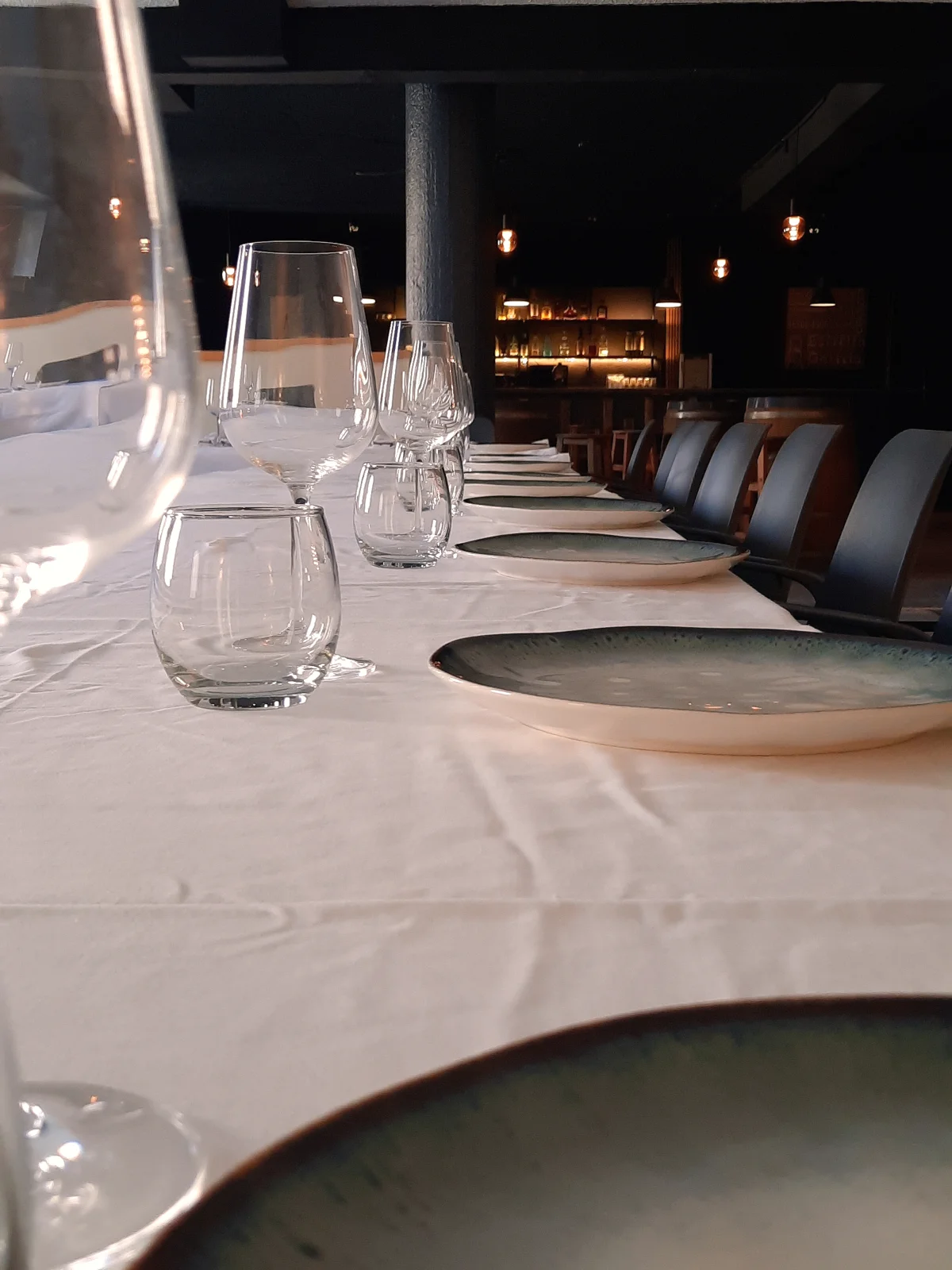 Mesa del salón Ca Nostra preparada para una celebración